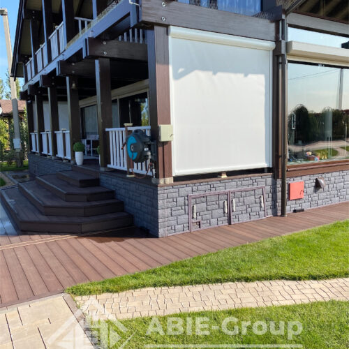 Фотографии выполненных работ компании «ABIE-GROUP» Отдельностоящей перголы и zip-систем. Затенение террасы более 135 кв.м. г.Оренбург